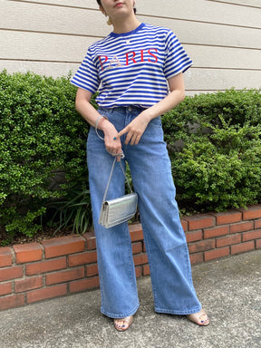 Account PARIS×ボーダーTシャツ
