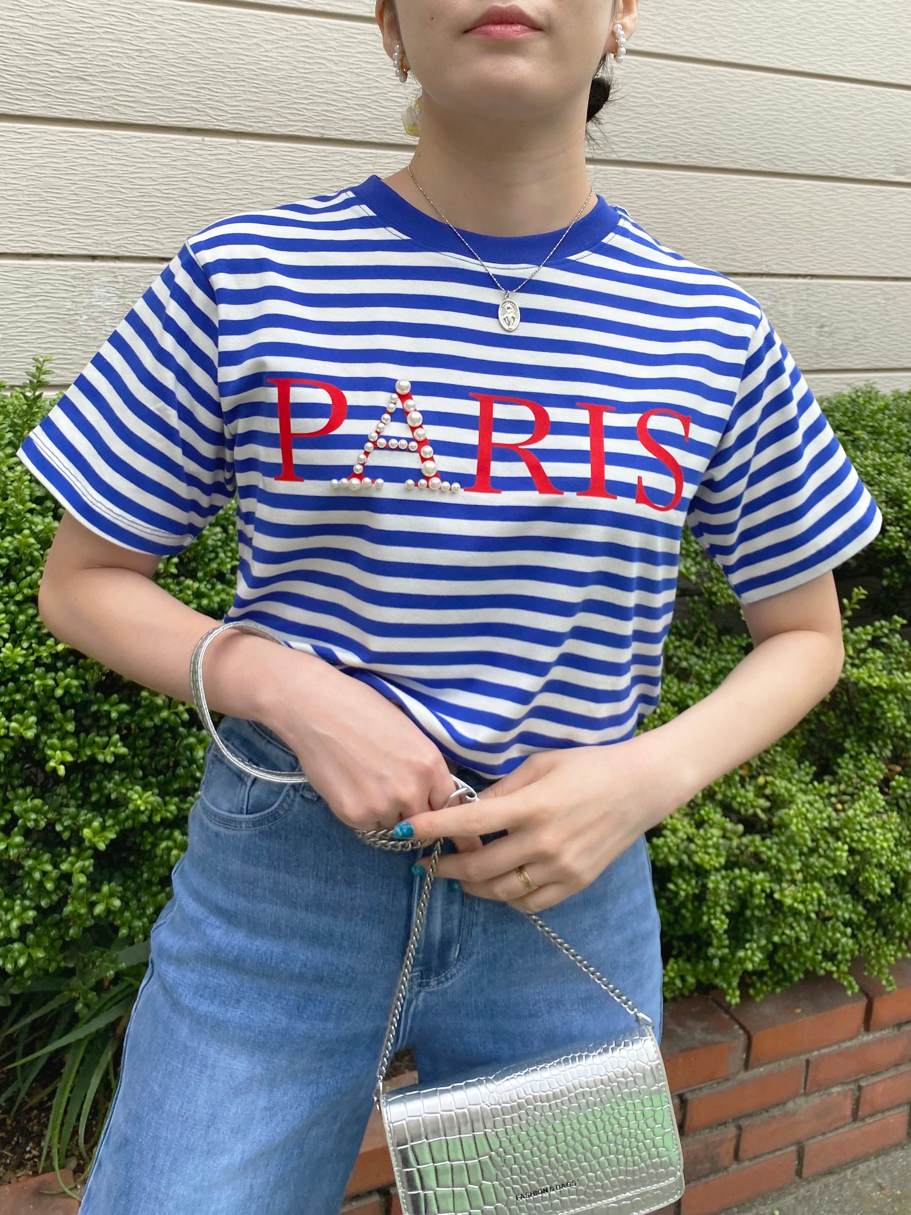 Account PARIS×ボーダーTシャツ