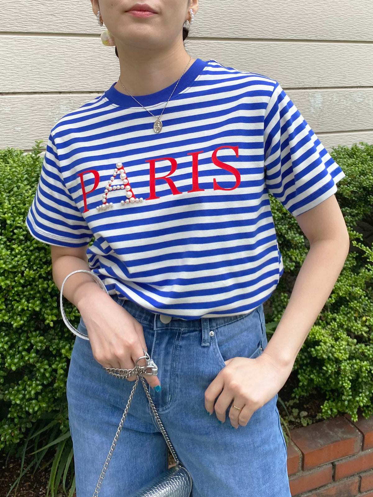 Account PARIS×ボーダーTシャツ