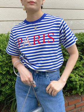 Account PARIS×ボーダーTシャツ