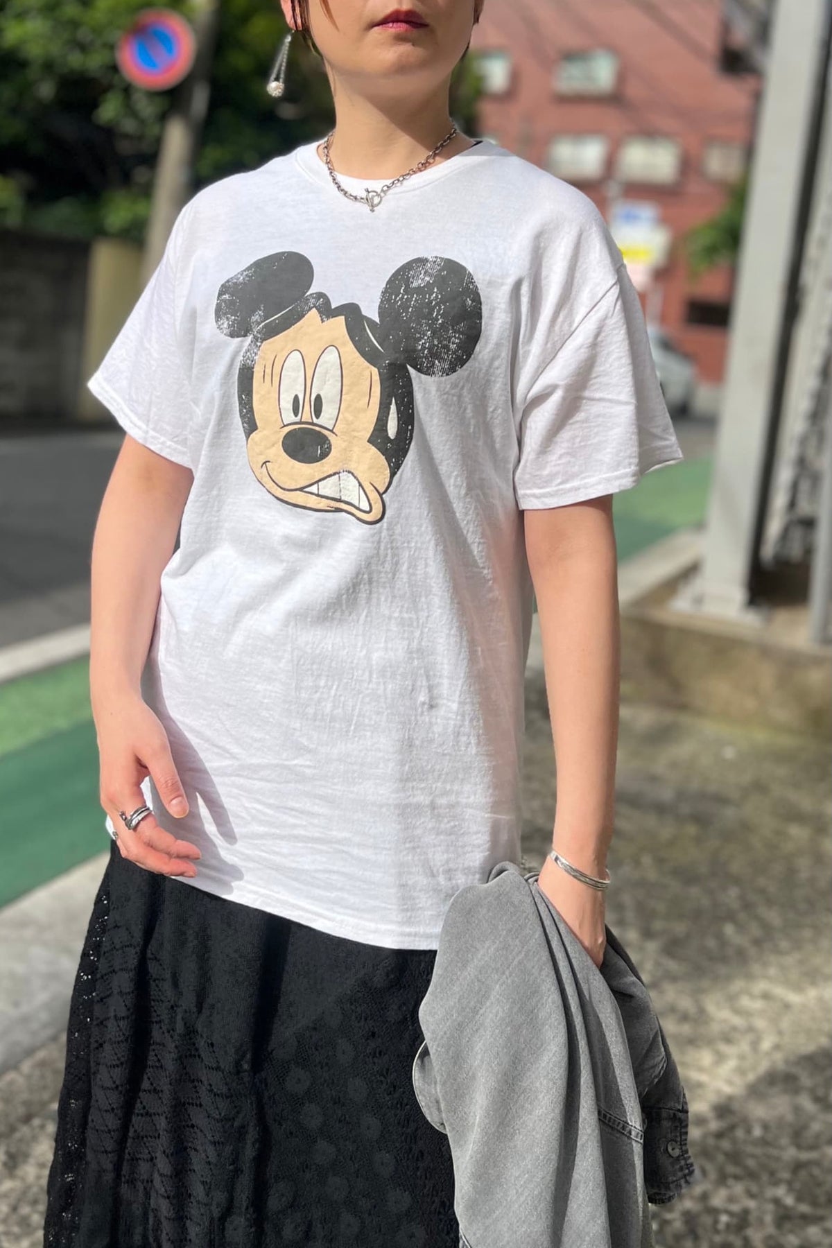 Good wear (グッドウェア ) PanicミッキープリントTee gdw-lcs-251302　ホワイト