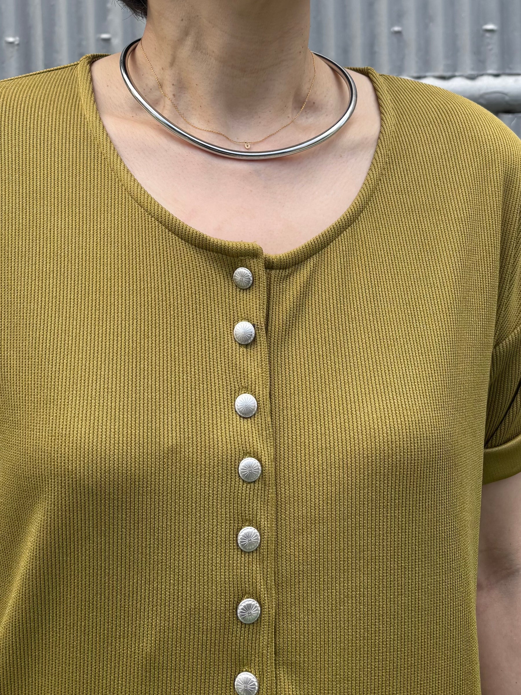 コンチョ釦テレコワンピース 採寸済み