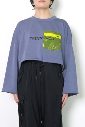 ビニールパッチショート丈カットソー