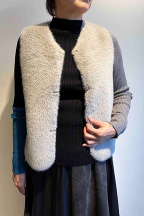 フェイクムートンリバーシブルベスト