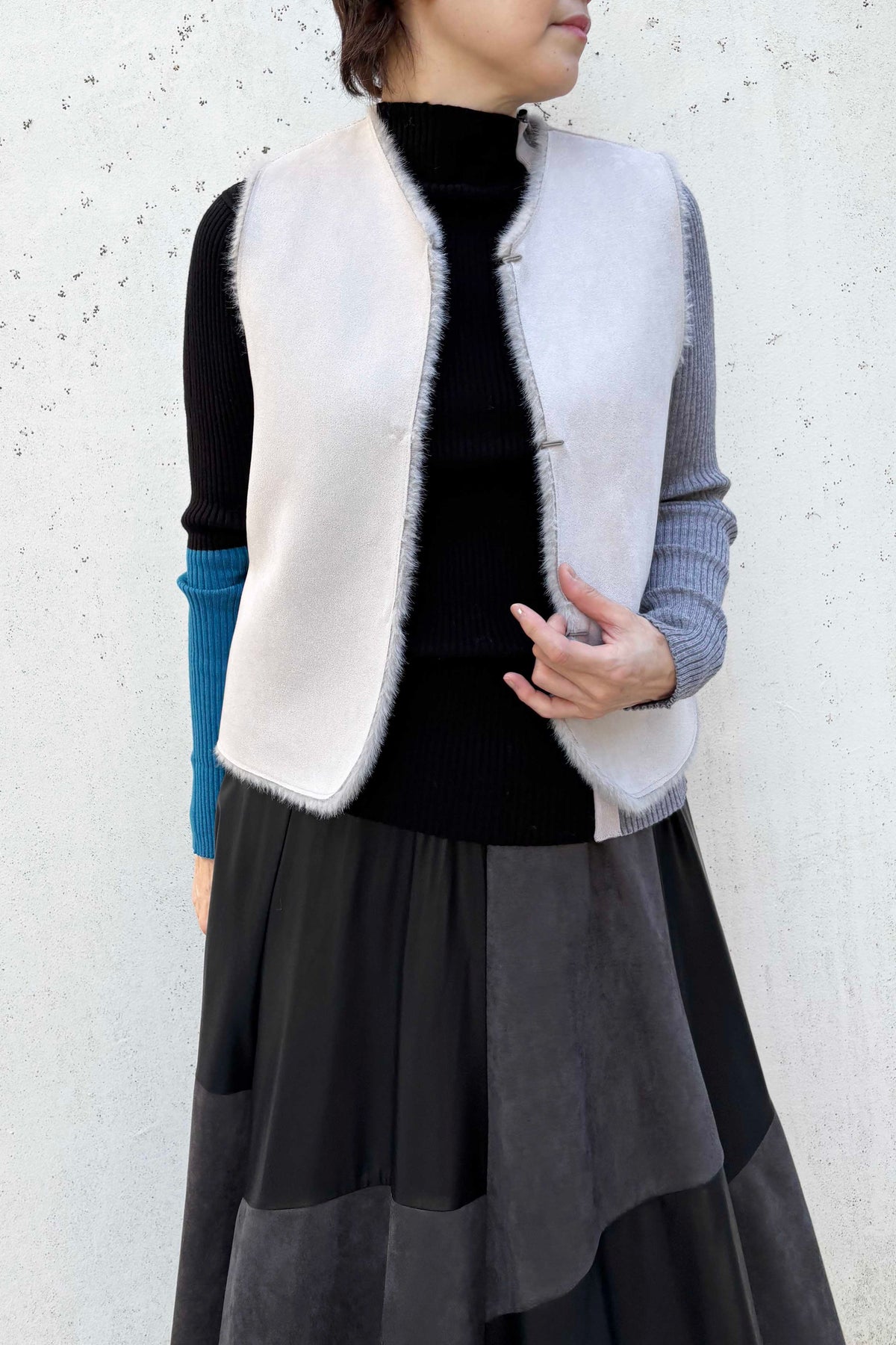 フェイクムートンリバーシブルベスト