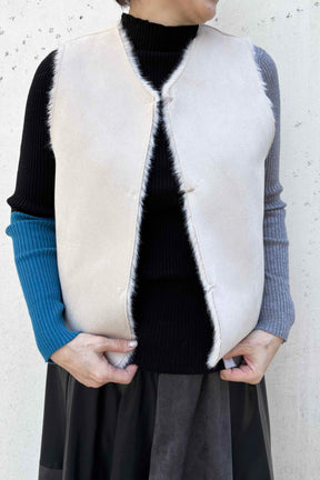 フェイクムートンリバーシブルベスト