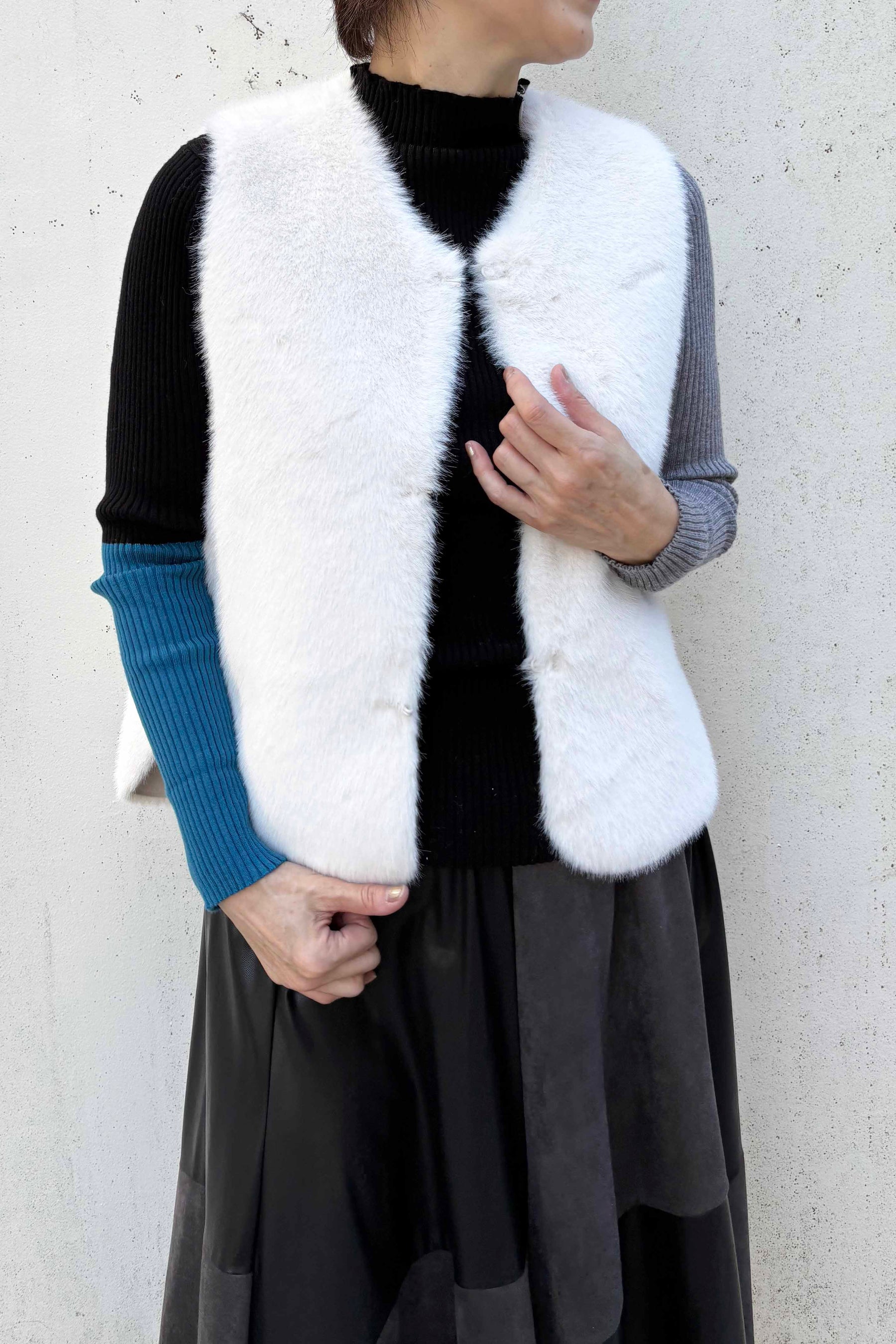 フェイクムートンリバーシブルベスト