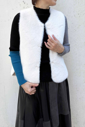 フェイクムートンリバーシブルベスト