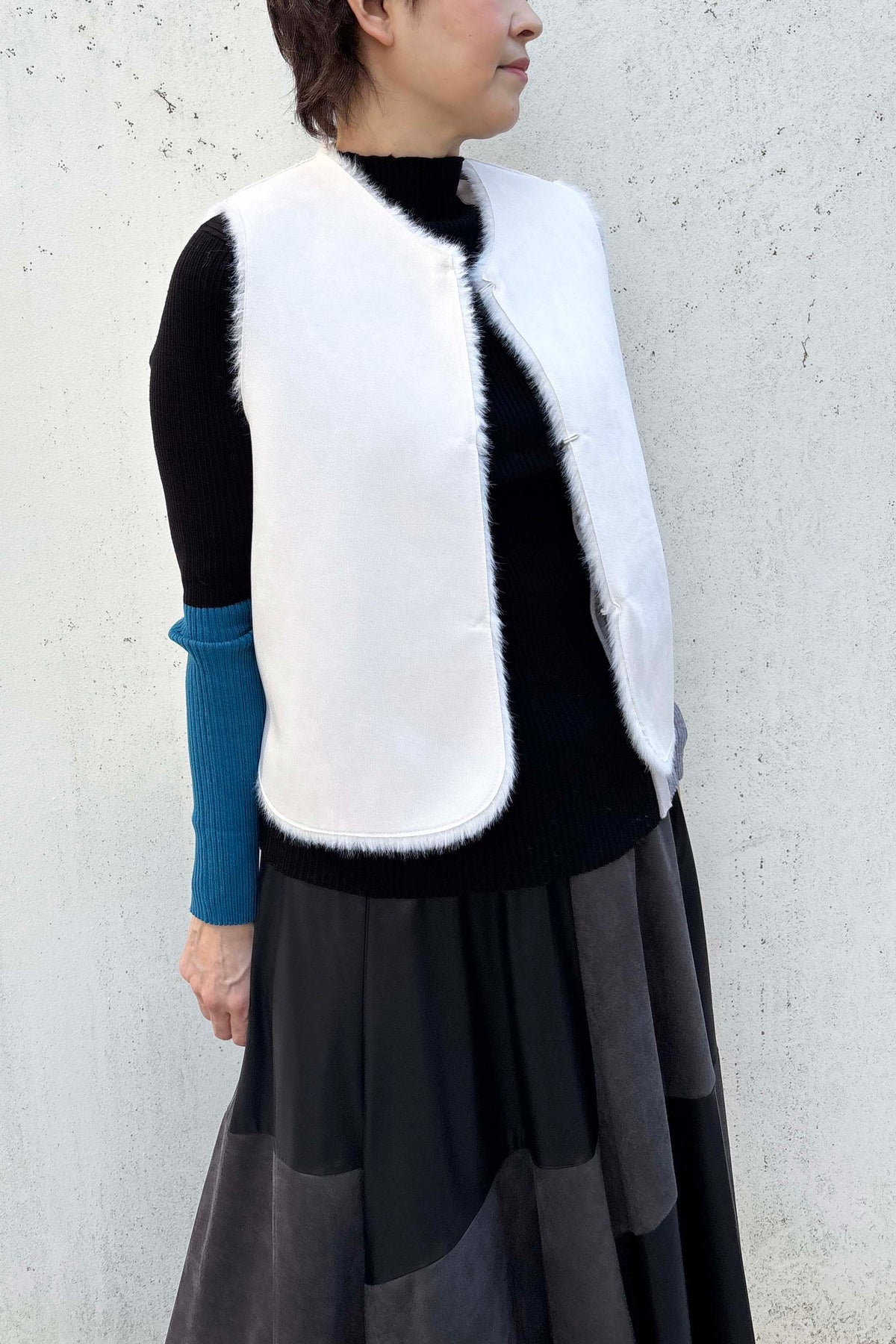 フェイクムートンリバーシブルベスト