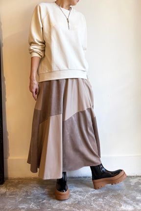 エコレザー＆スウェードハギスカート