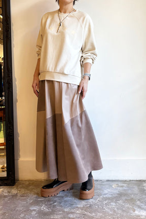 エコレザー＆スウェードハギスカート