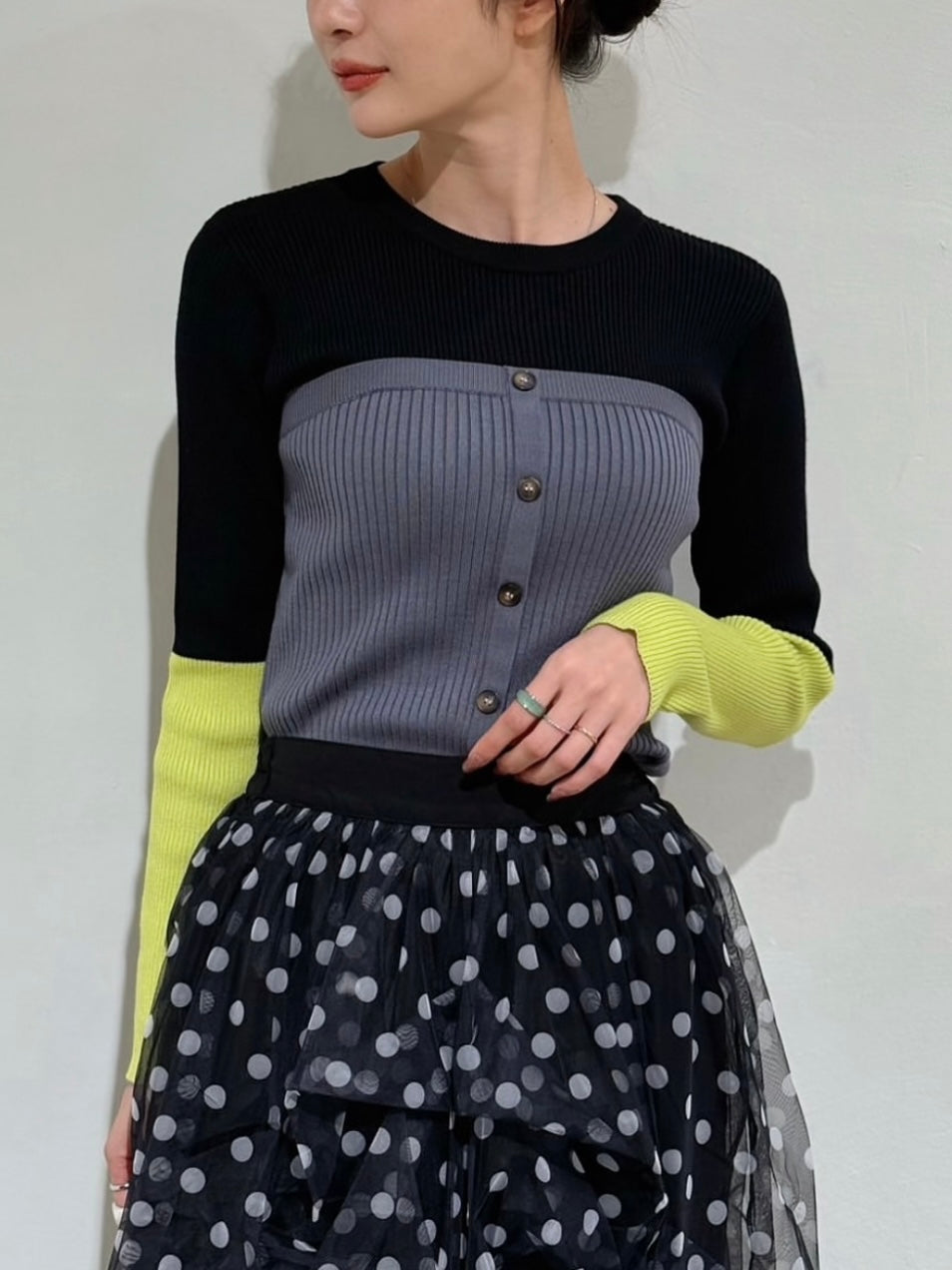 ビスチェドッキングリブニットプルオーバー