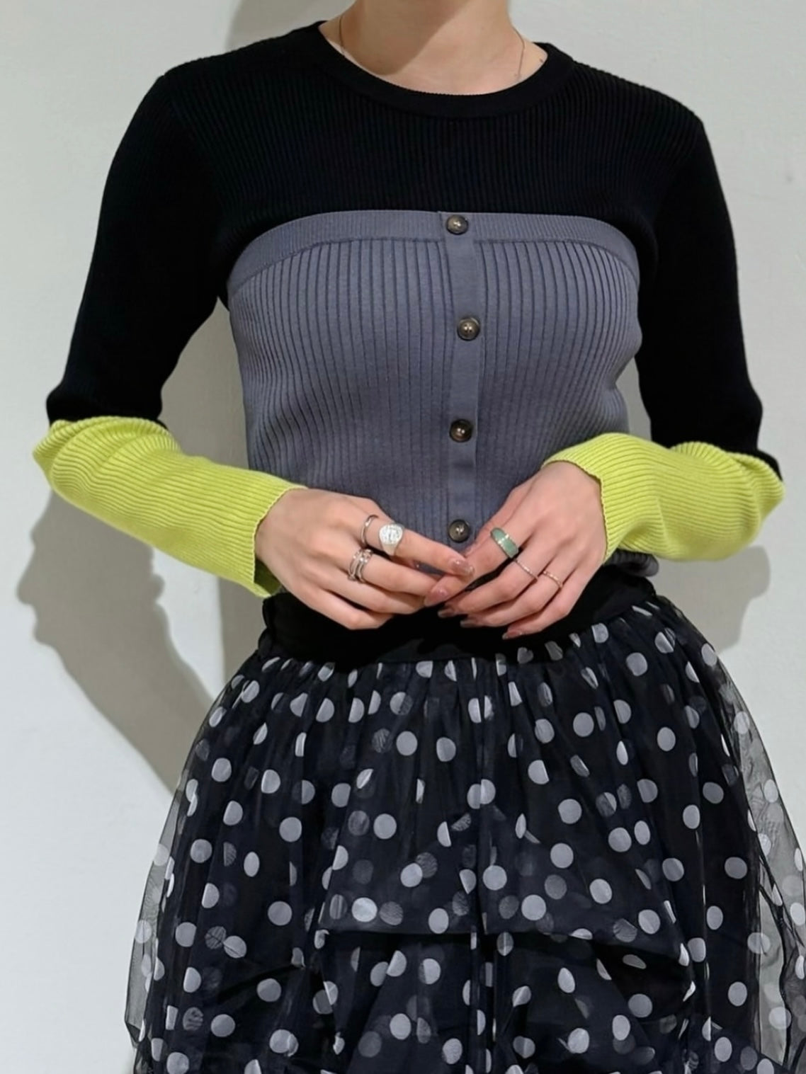 ビスチェドッキングリブニットプルオーバー