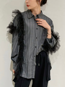 チュールレイヤードシャツ