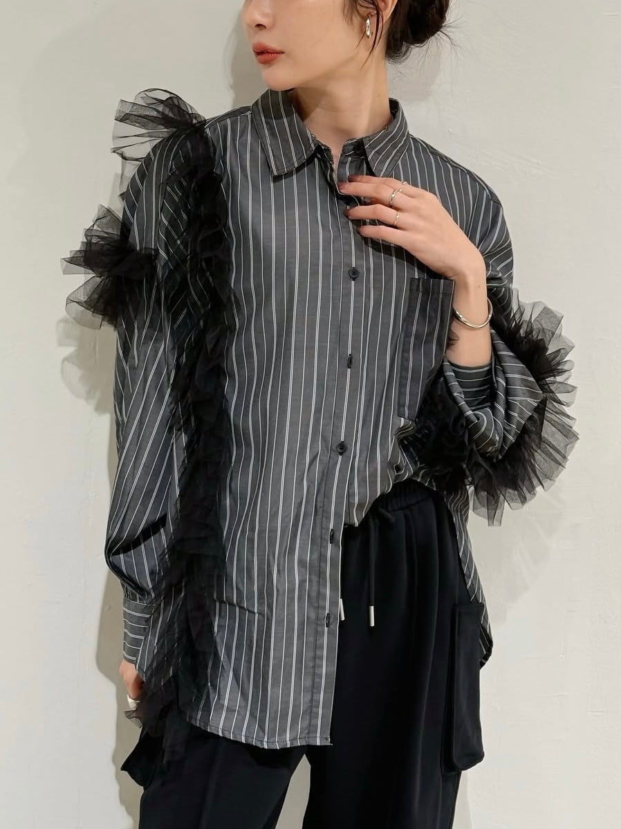 チュールレイヤードシャツ