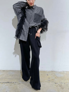 チュールレイヤードシャツ