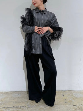 チュールレイヤードシャツ