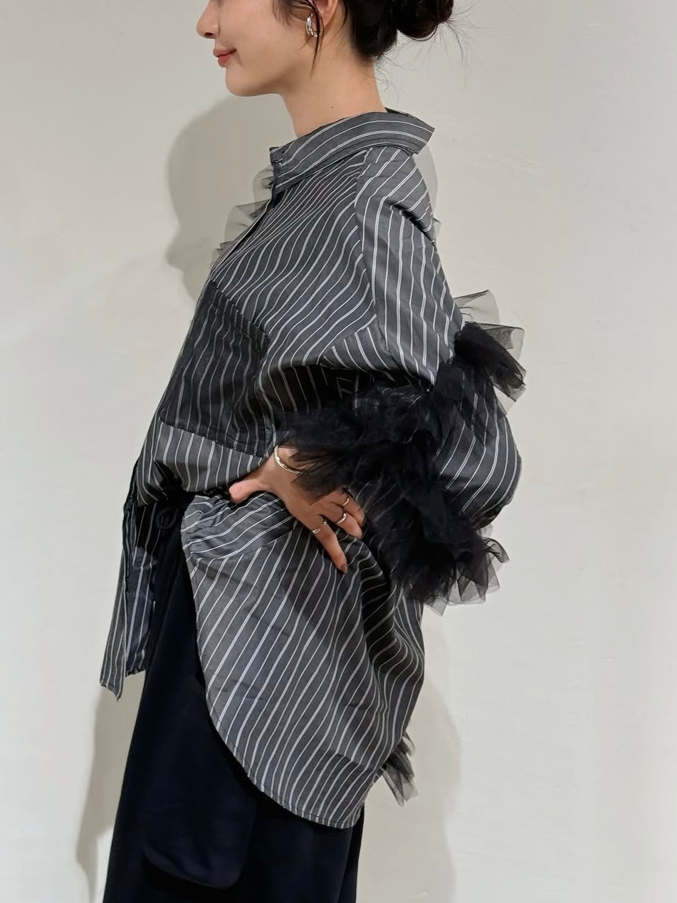 チュールレイヤードシャツ