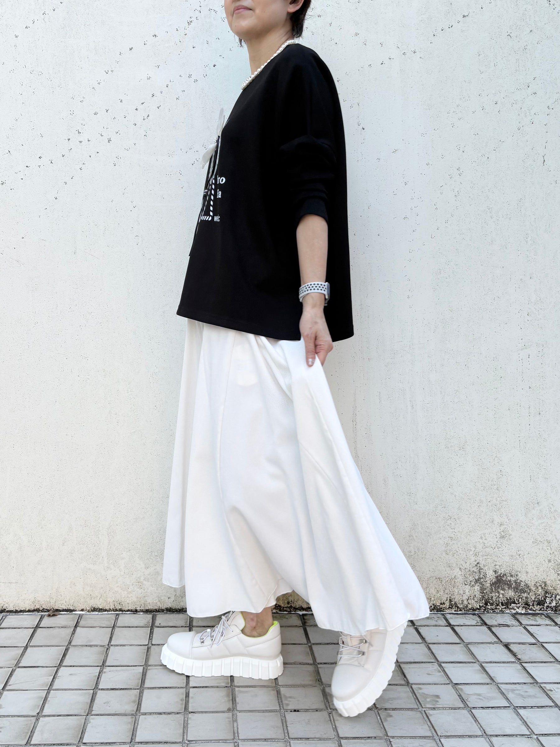 Pラインプリント長袖TOPS