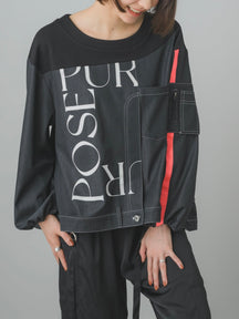 ロゴ×デニムトップス