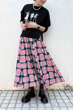 パールリボンドレスツィード長袖TOPS