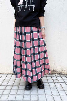 レトロ幾何学柄プリントスカート