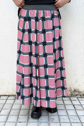 レトロ幾何学柄プリントスカート
