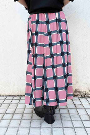 レトロ幾何学柄プリントスカート