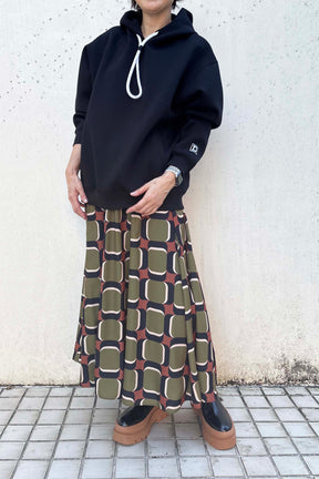 レトロ幾何学柄プリントスカート