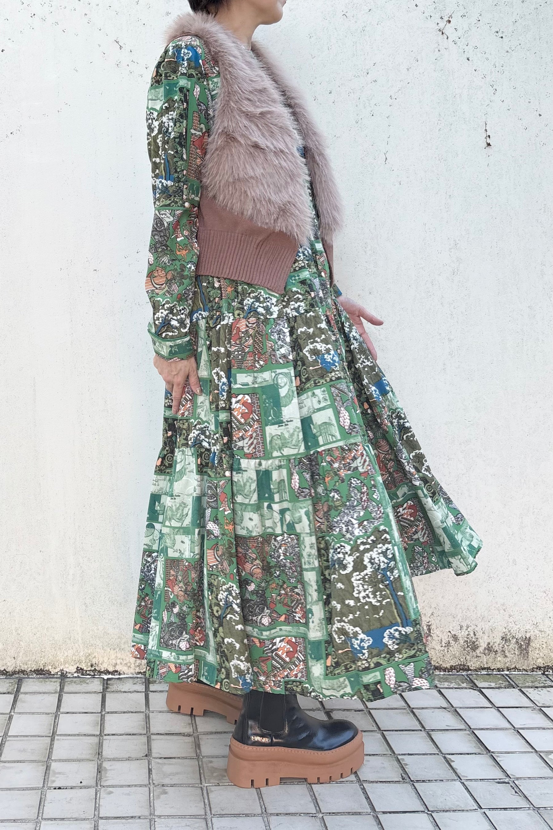 フェイクファーベスト