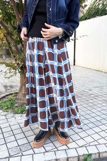 レトロ幾何学柄プリントスカート
