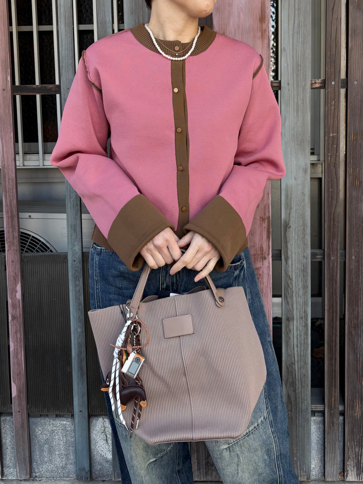 リバーシブルニットカーディガン