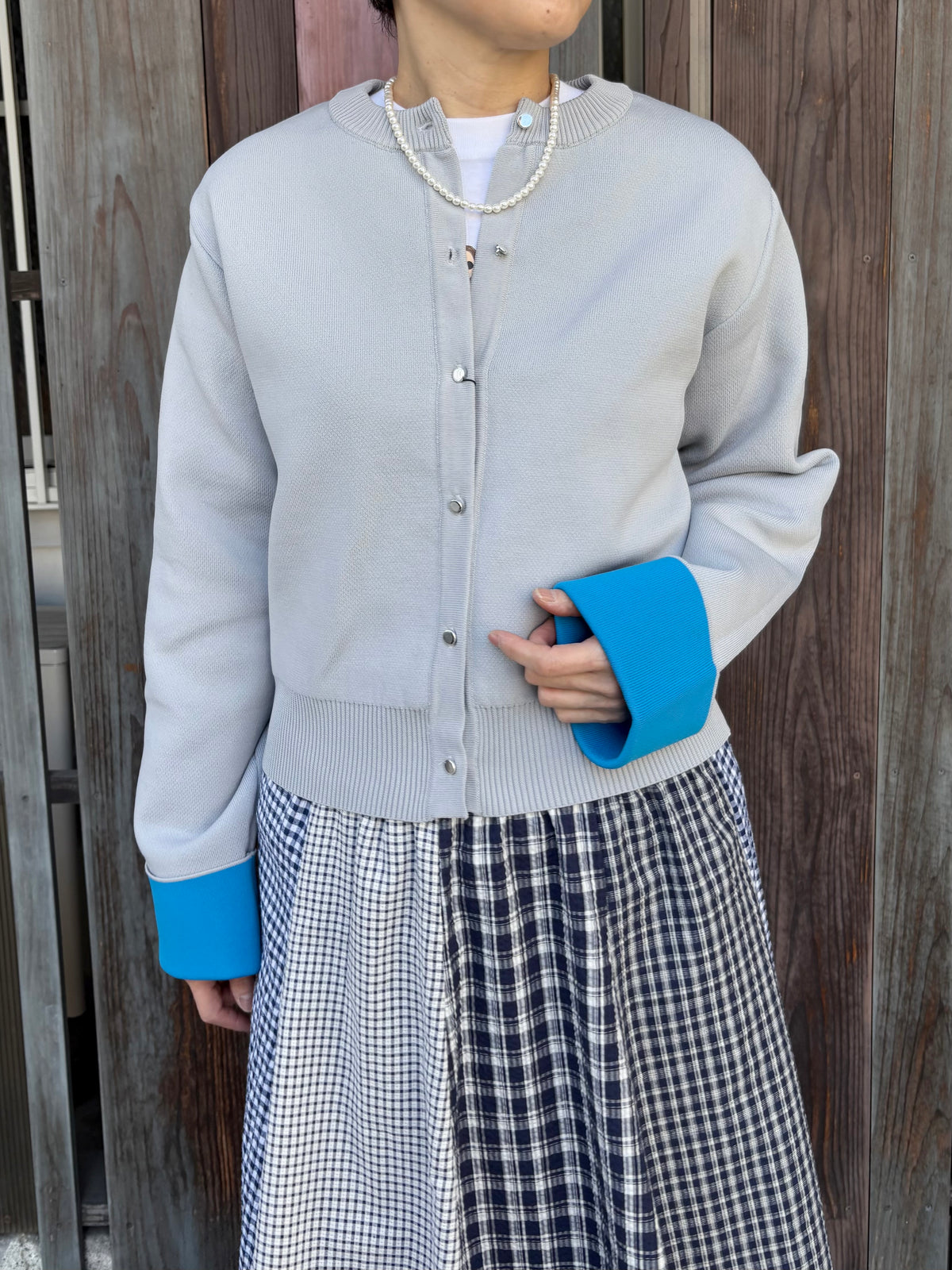 リバーシブルニットカーディガン