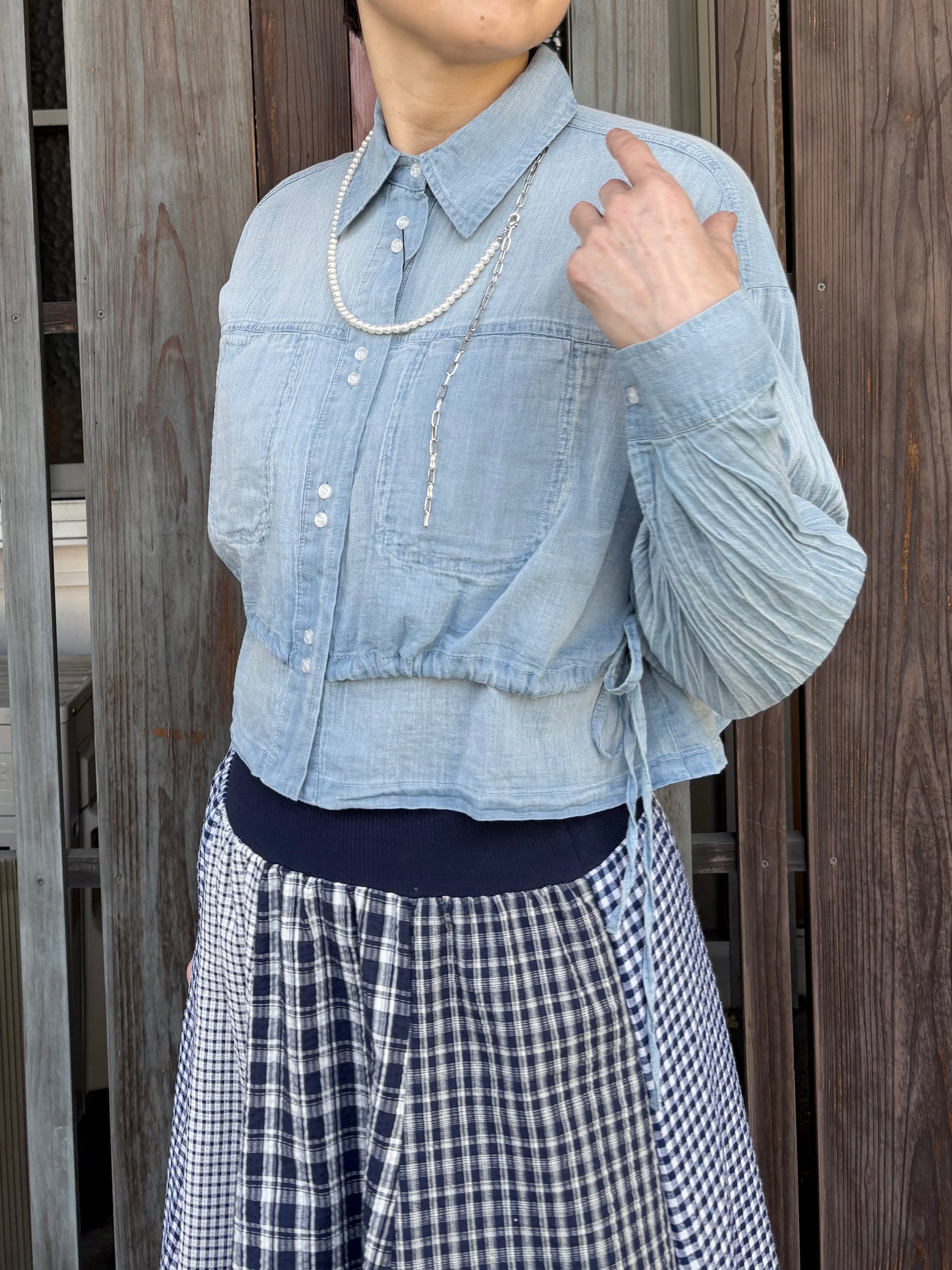 シアーデニムシャツ