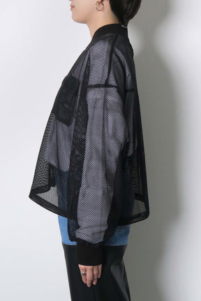 ショート丈メッシュブルゾン