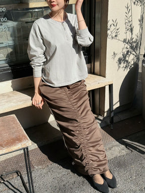 脇ドロストハーフZIP TOPS