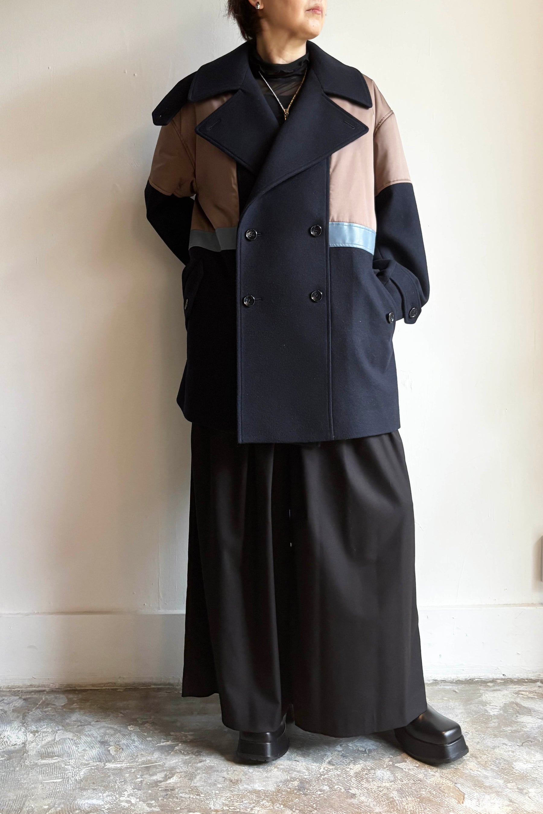 パデットバイカラーPコート