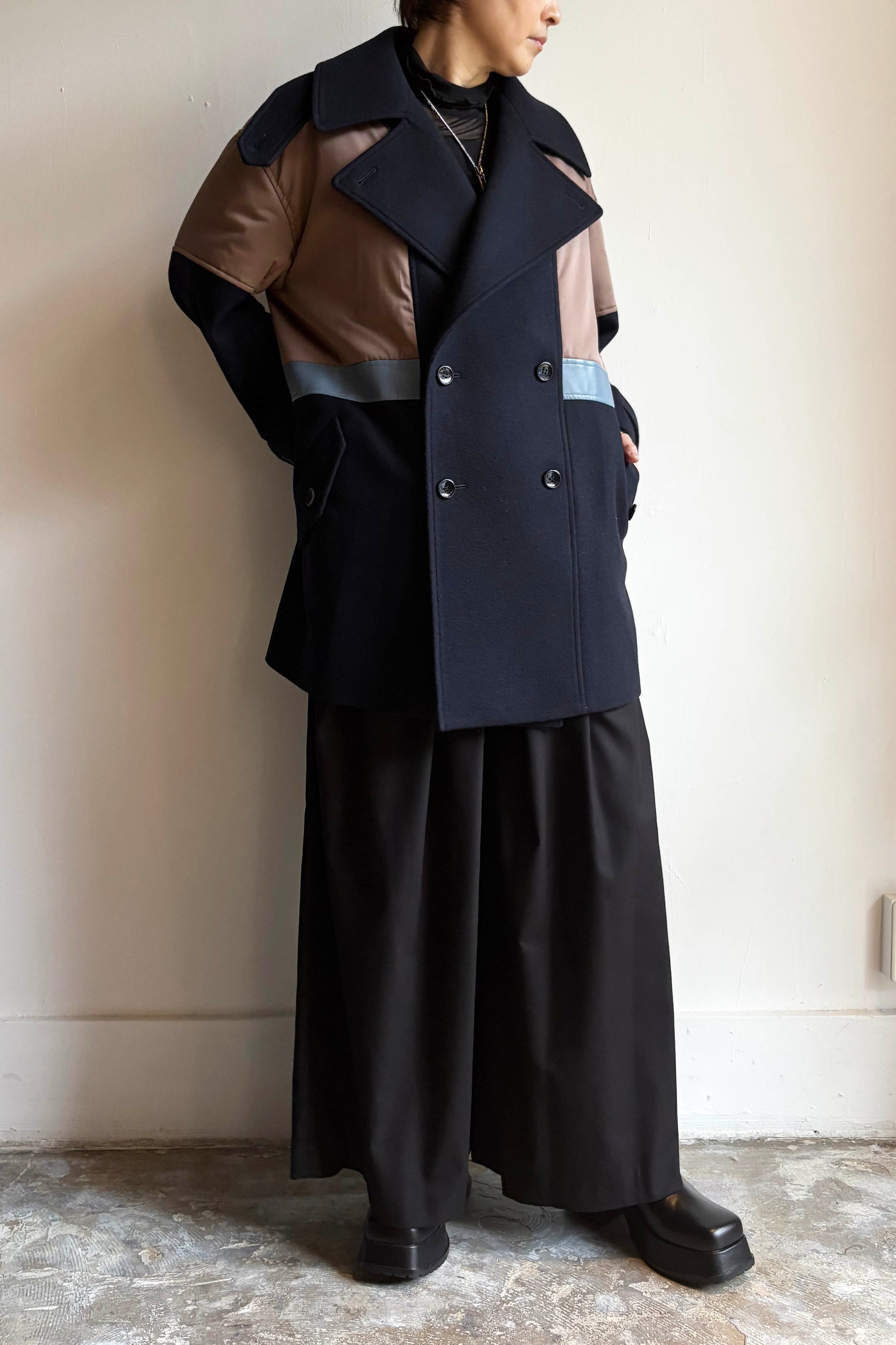 パデットバイカラーPコート