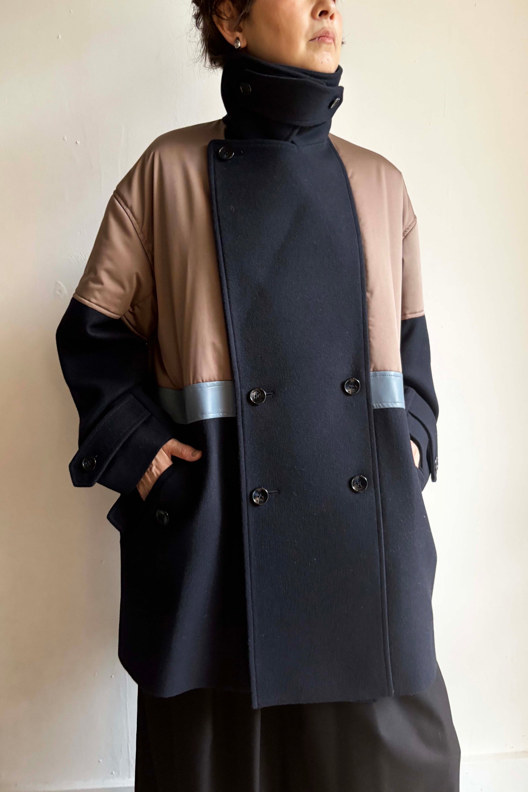 パデットバイカラーPコート