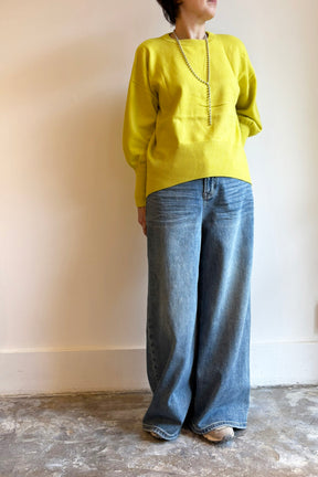 バックスリットニットプルオーバー