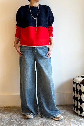 配色エアリーニット