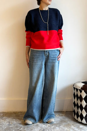 配色エアリーニット