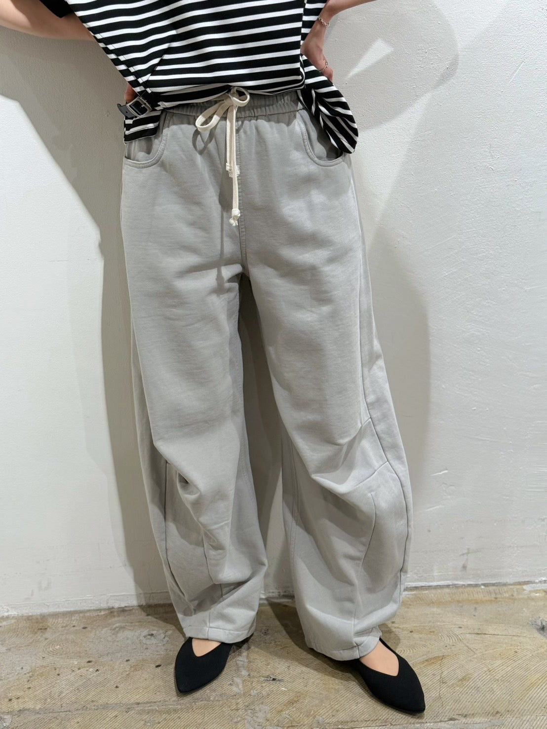 ミニ裏毛カーブパンツ