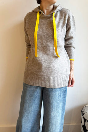配色エアリーニットパーカー