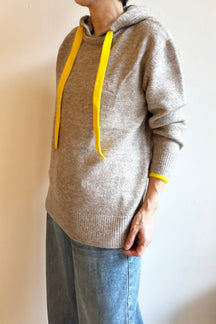 配色エアリーニットパーカー
