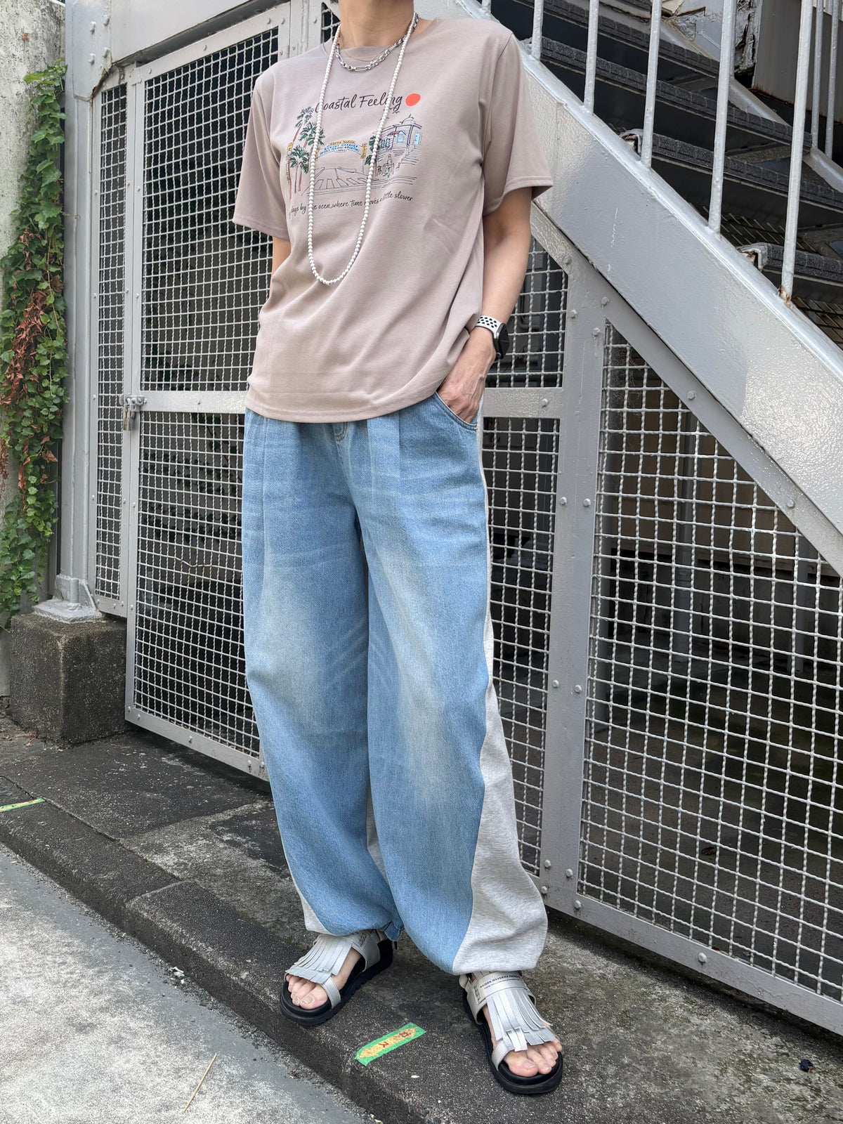 デニムスウェットパンツ