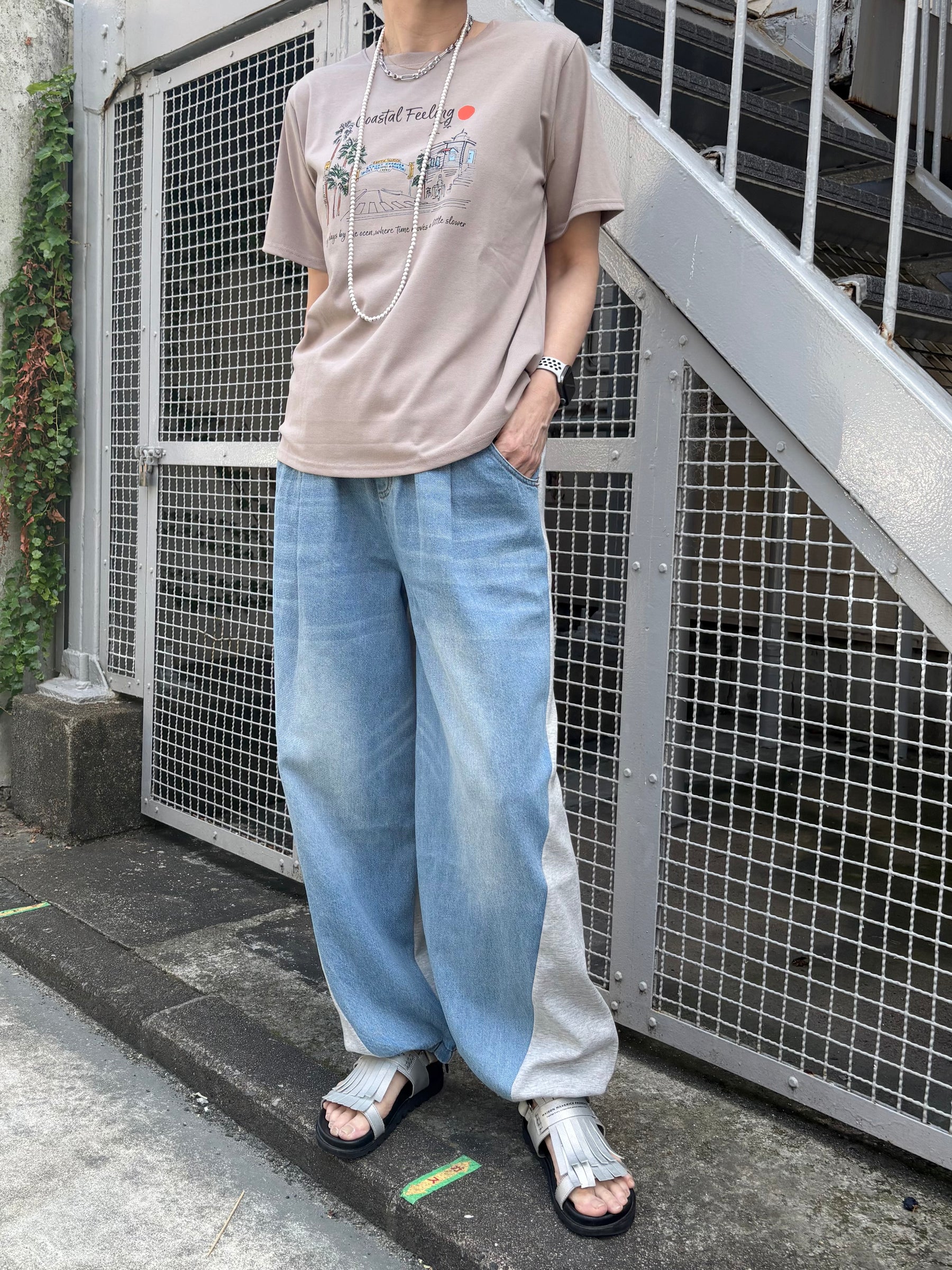 デニムスウェットパンツ