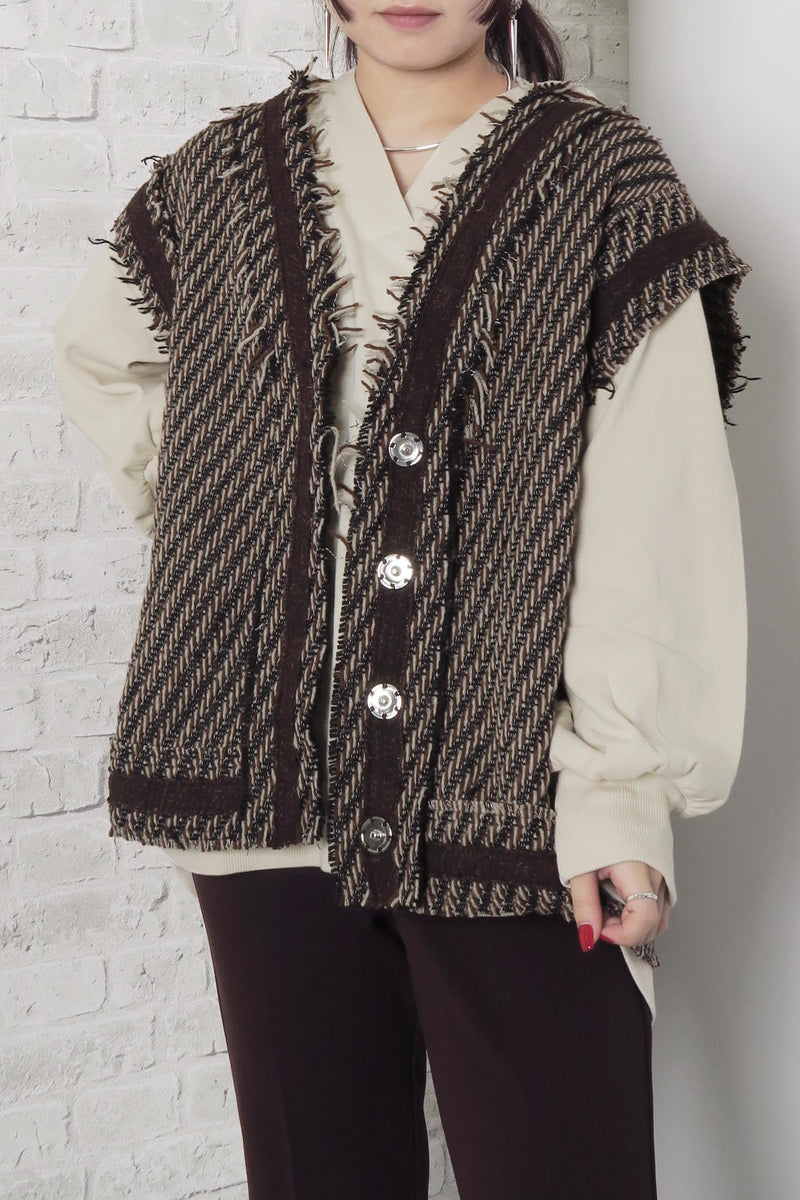 《待望の入荷》前後２Way　中心パールニット　ボートネックフレンチスリーブ　fch411-0787