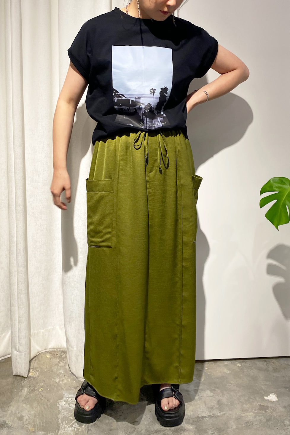 Dignite collier(ディニテコリエ）summerフォトプリントt 80255132-1 ブラック