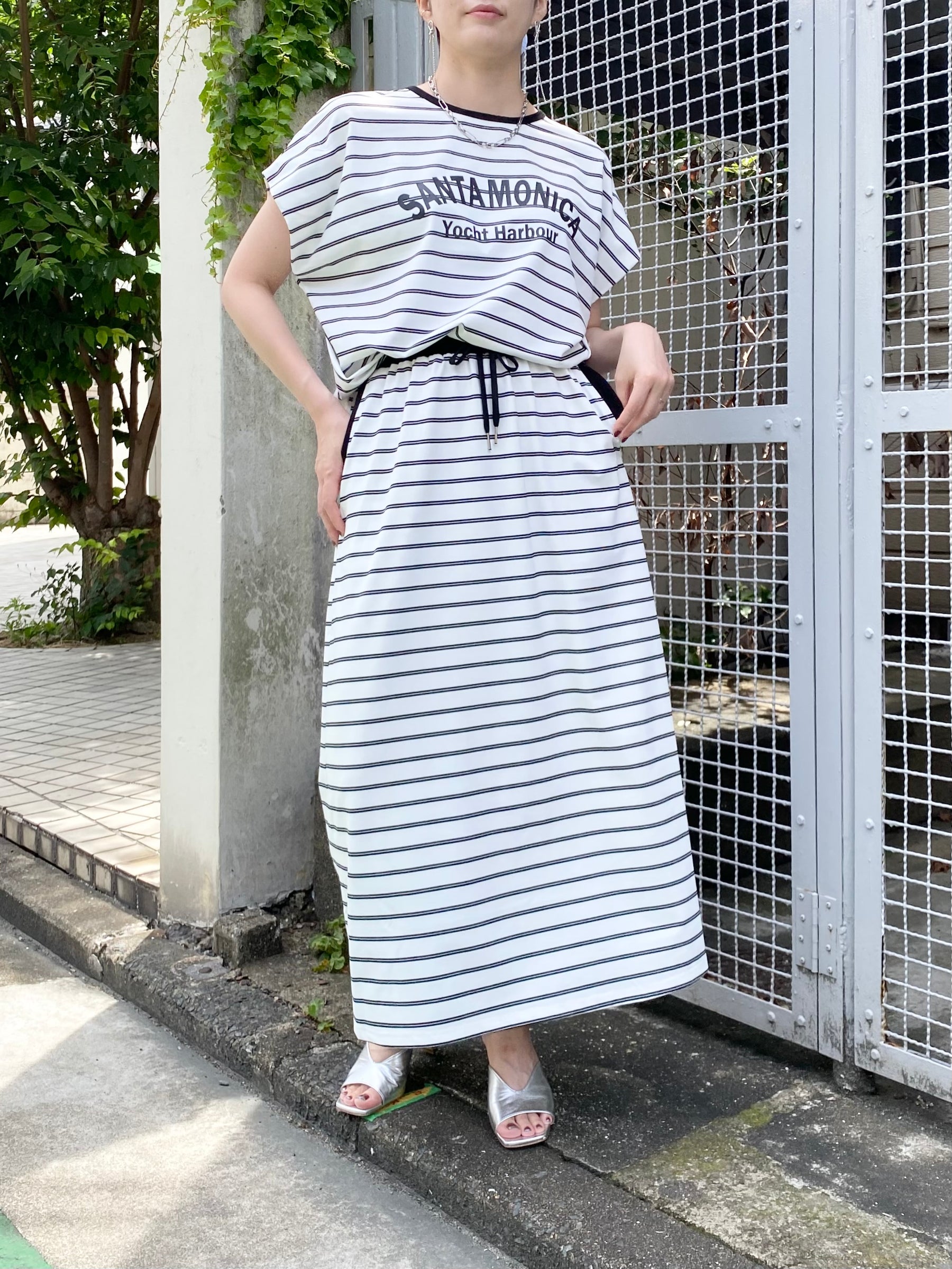 ボーダーAラインスカート